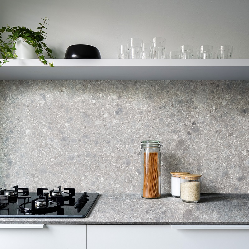 Neolith Terrazo Ceppo Silk diverse afmetingen - Terrazo backsplash - Terrazo Ceppo Silk 75x75