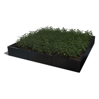 Gepoedercoat Staal Plantenbak Miami XXL 300x300cm diverse hoogtes - Miami xxl 300x300x40 ral9005 1 - Gepoedercoate Plantenbak Miami 300x300x30cm