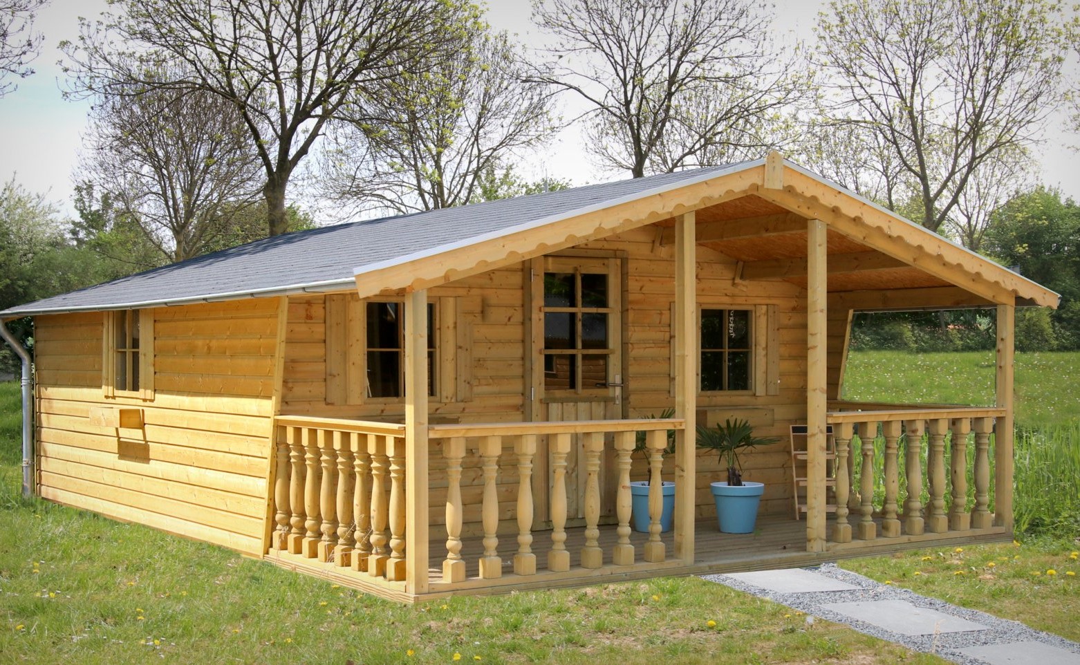 Tuinhuis/blokhut type Klaproos - Tuin en huis productfoto klaproos - BNS120 Klaproos