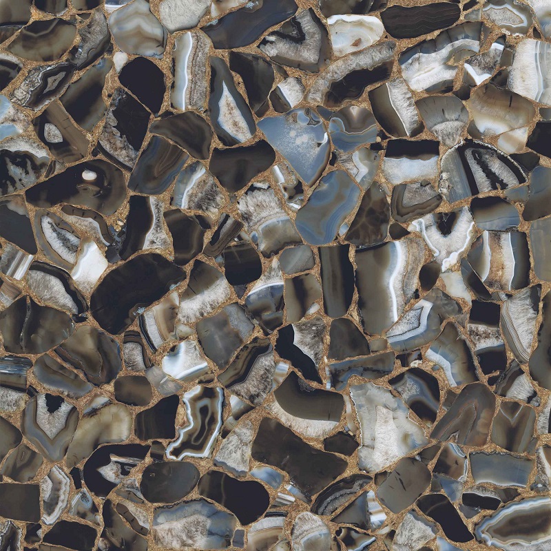 Ariostea Ultra Agata Black Lucidato Shiny 150x300cm - Ultra agata agata black - Ariostea Black Lucidato Shiny 150x300cm