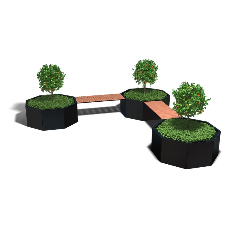 Gepoedercoat Staal Plantenbak Vegas Chicago Hoekopstelling - Vegas hoek chicago ral9005 1 - Gepoedercoate Plantenbak Vegas Chicago Hoek