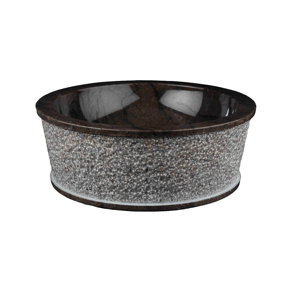 Wasbak natuursteen D druipsteen zwart - Wasbak 4 drip black - BN113 wasbak4 druipsteen zwart