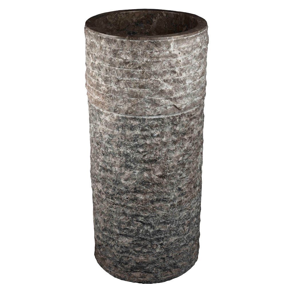 Wasbak natuursteen H grijs ruw - Wasbak 8 grey marmo - BN113 wasbak8 grijs ruw
