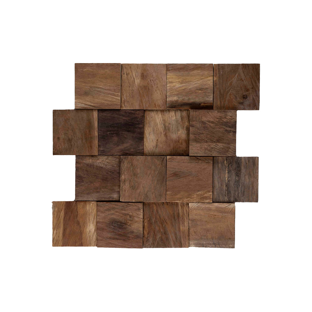 Houtpaneel 07 moza&iuml;ek naturel - Woodpanel 07 interlock natural - BN113 paneel 07 moza&iuml;ek naturel
