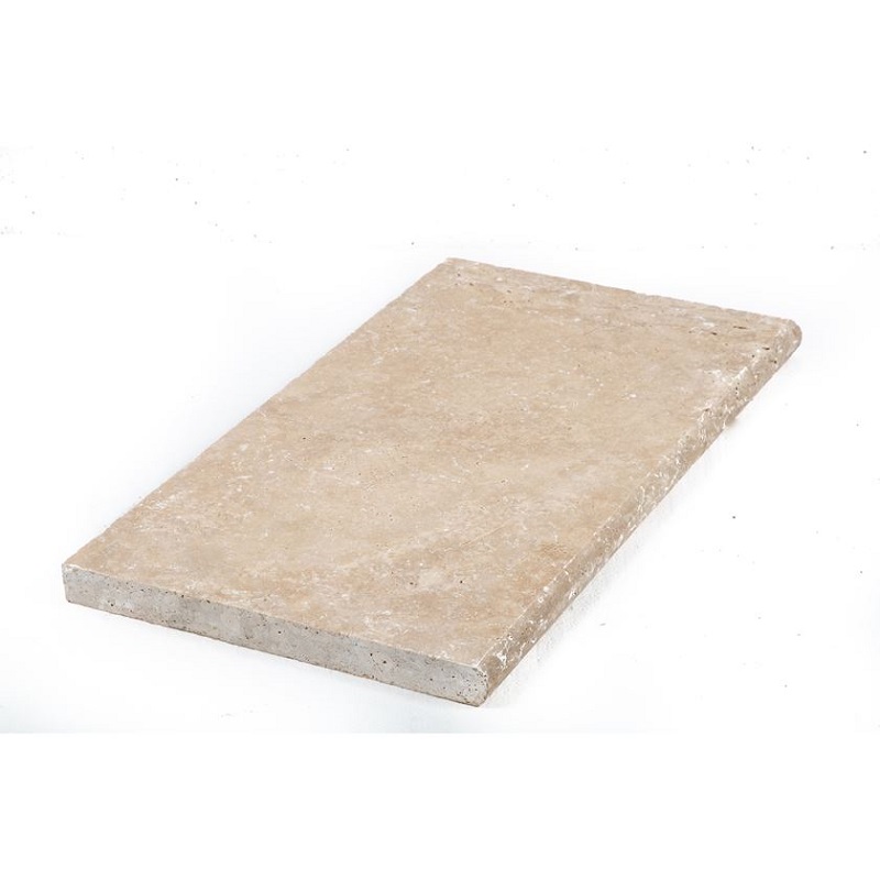 Zwembadrand Travertino Temo Bullnose 61x33x3cm BN32 - Zwembadrand travertino 2 bullnose 1 - Zwembadrand Travertino 2 61x33x3cm